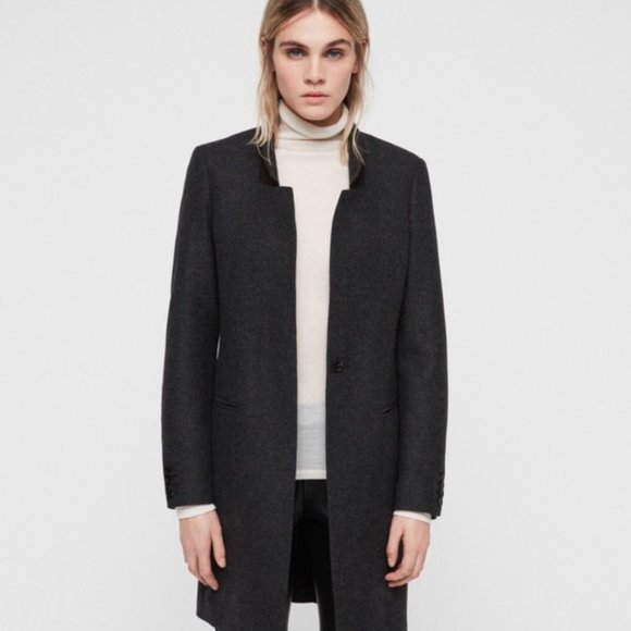 ALLSAINTS Lyla Wool Pea Coat - Picture 1 of 15